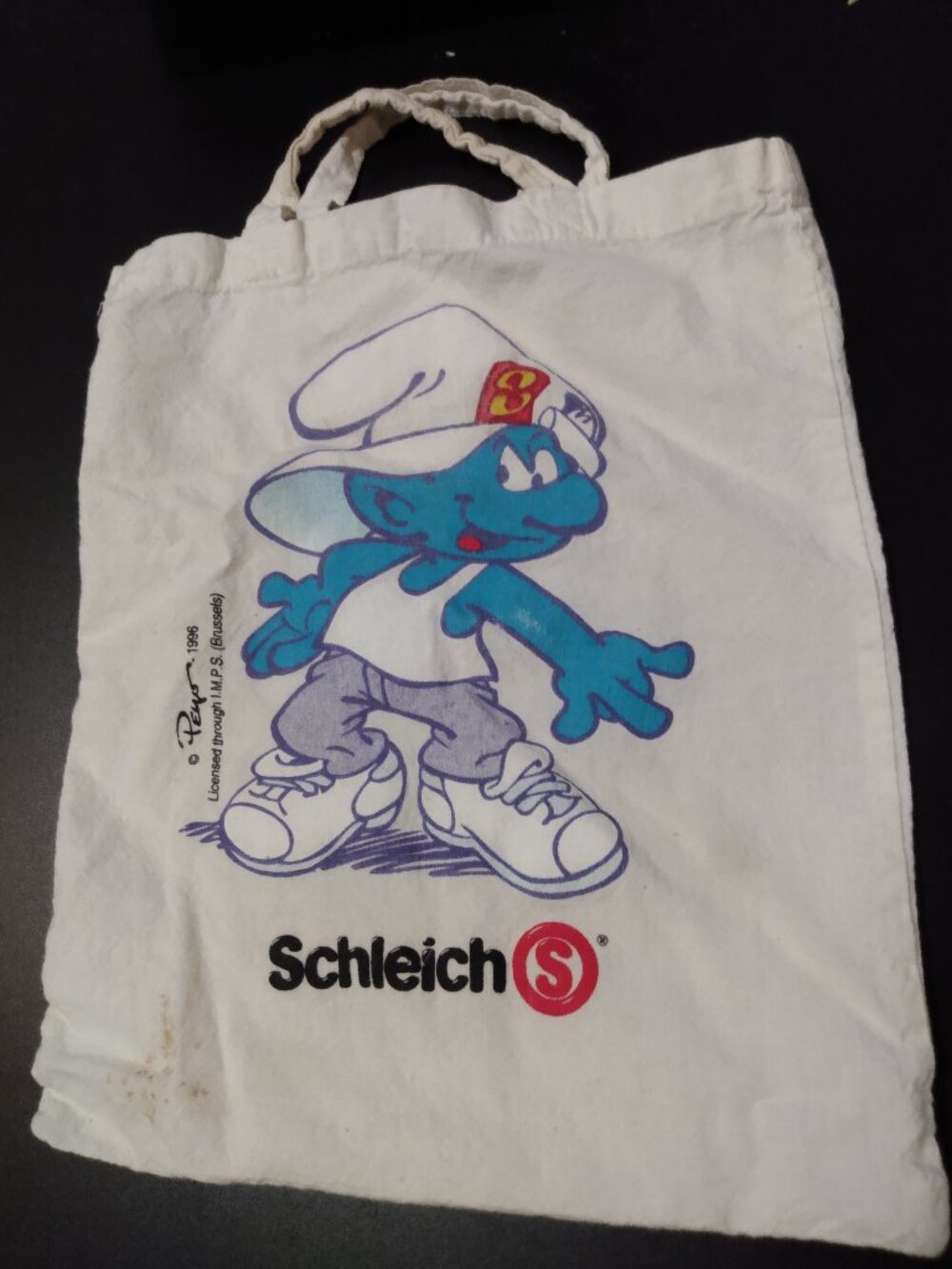Vintage Techno Smurf Schleich Small Bag Pouch 90s Retro